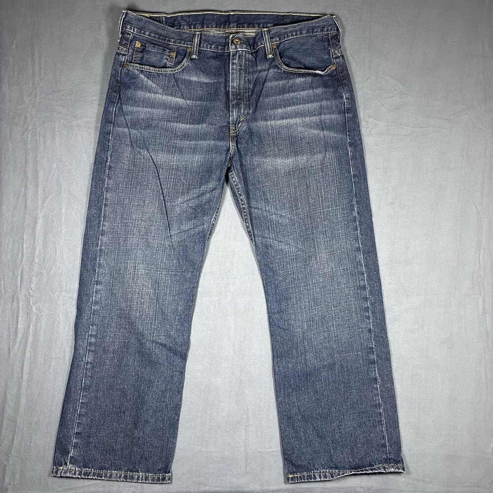Levis 569 Jeans Mens 38x30 Blue Medium Wash Relaxed Straight Leg Denim